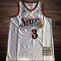 Men’s Sixers 2001 All star #3 Iverson white jersey
