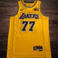 Men’s Los Angeles Lakers #77 Doncic Yello Jersey