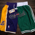 Lakers Celtics Split Shorts