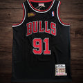 Men’s Chicago Bulls 1997-98 Finals #91 Dennis Rodman Jersey Black