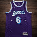 Men’s Los Angeles Lakers 75th anniversary #6 James Jersey