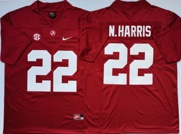 Alabama Crimson Tide Red #22 N.HARRIS Stitched Jersey