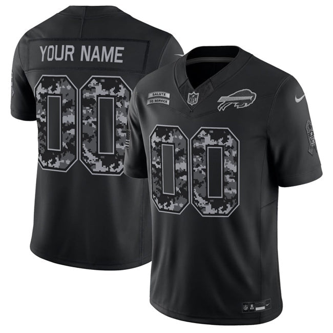 Custom Men/Women/Youth Buffalo Bills 2026 Salute to Service Black Limited Stitched Jersey