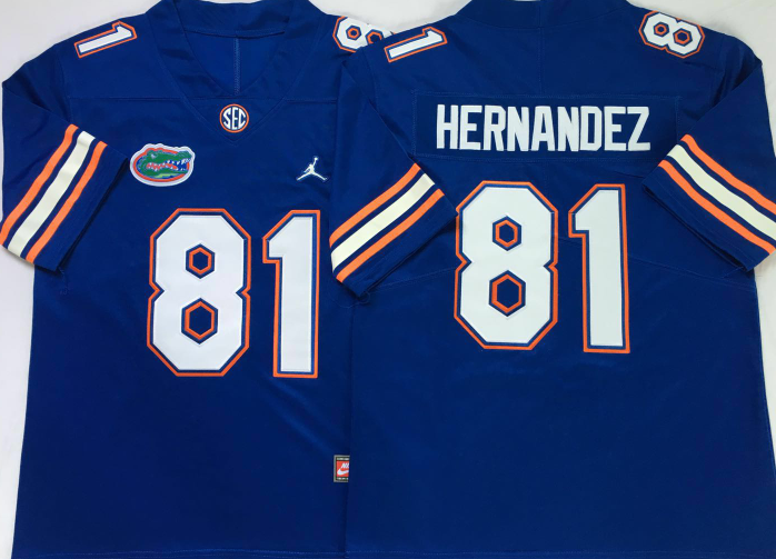 Florida Gators Blue #81 HERNANDEZ Stitched Jersey