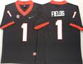 Georgia Bulldogs Black #1 FIELDS Stitched Jersey