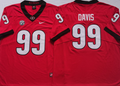 Georgia Bulldogs Red #99 DAVIS Stitched Jersey