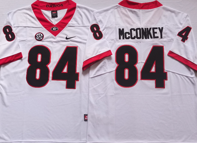 Georgia Bulldogs White #19 BOWERS Stitched Jersey