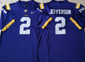 LSU Tigers Purple #2 JEFFERSON Stitched Jersey