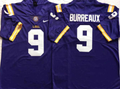 LSU Tigers Purple #9 BURREAUX Stitched Jersey