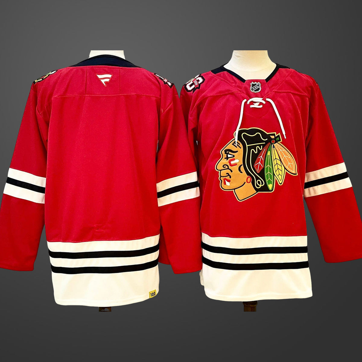 Men’s Chicago Blackhawks Blank Red 2025 Home Centennial  Stitched Hockey Jersey