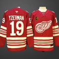 Men’s Detroit Red Wings #19 Steve Yzerman Red 2025-26 With C Patch Centennial Stitched Jersey