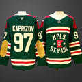Men’s Minnesota Wild #97 Kirill Kaprizov Green 2024-25 Stitched Hockey Jersey