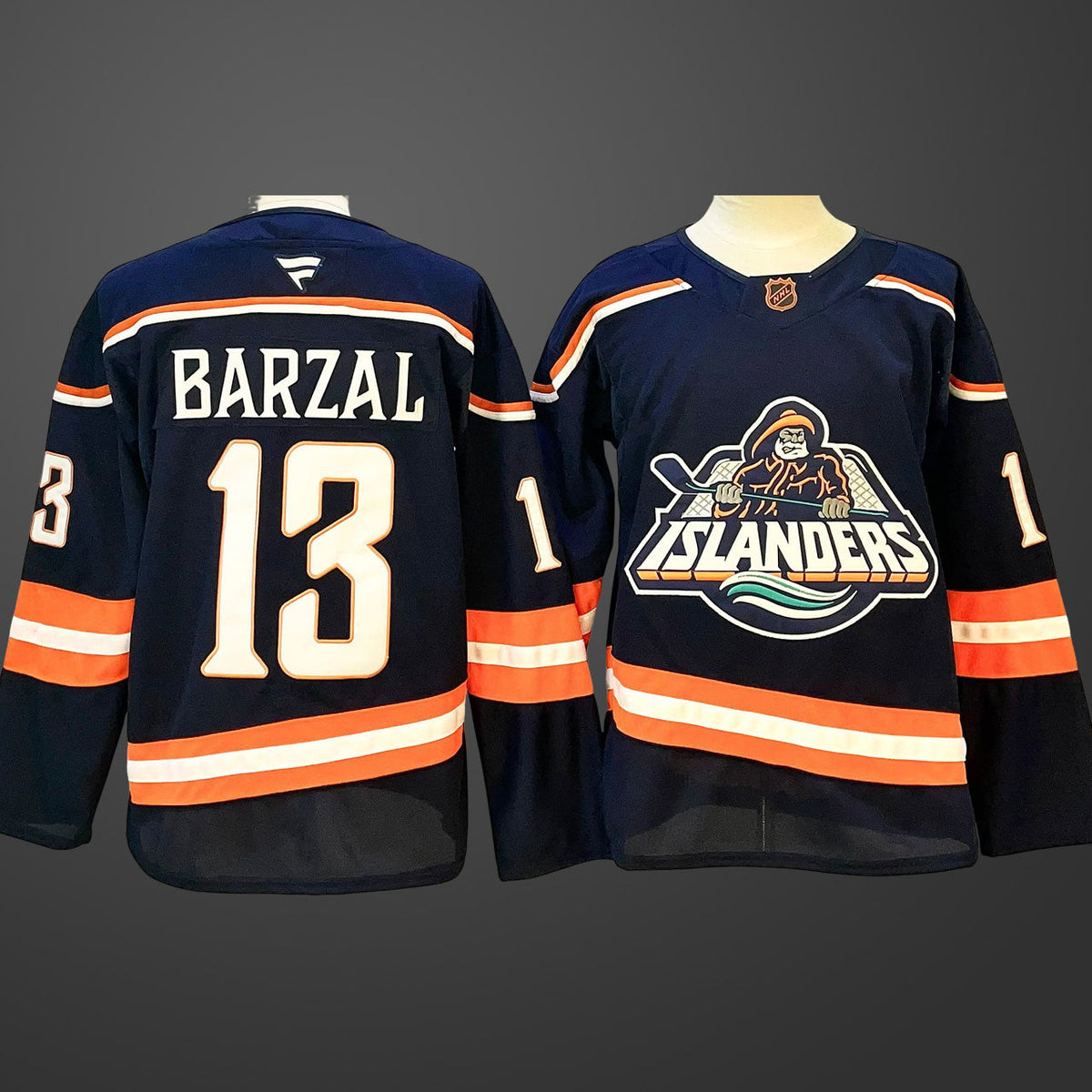 Men’s New York Islanders #13 Mathew Barzal Navy 2024-25 Stitched Hockey Jersey