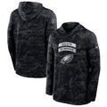 Men’s Philadelphia Eagles Black 2026 Salute to Service Sideline Lightweight Dri-FIT Long Sleeve Top Hoodie