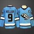 Men’s Utah Mammoth #9 Clayton Keller Blue 2025 With C Patch Stitched Jersey