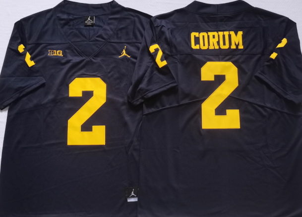 Michigan Wolverines Blue #2 CORUM Stitched Jersey