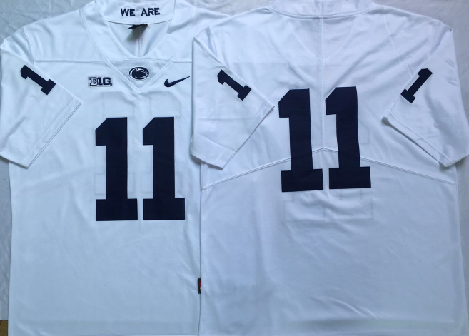 Penn State Nittany Lions White #11 Stitched Jersey