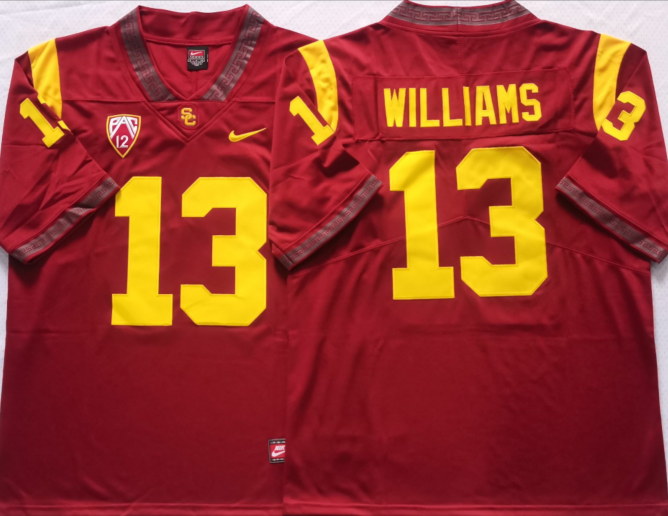 USC Trojans Red #13 WILLIAMS Stitched Jersey