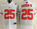 Wisconsin Badgers White #25 Gordon III Stitched Jersey