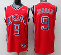 Men’s 1984 Olympics Team USA #9 Michael Jordan Nike Red Hardwood Classics Swingman Jersey