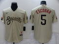 Men’s Arizona Diamondbacks Eduardo Escobar #5 Beige Baseball Jersey