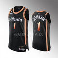 Mens Atlanta Hawks #1 Jalen Johnson Black 2022-23 City Edition Swingman Jersey