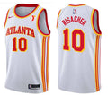 Mens Atlanta Hawks #10 Zaccharie Risacher White Association Edition Jersey