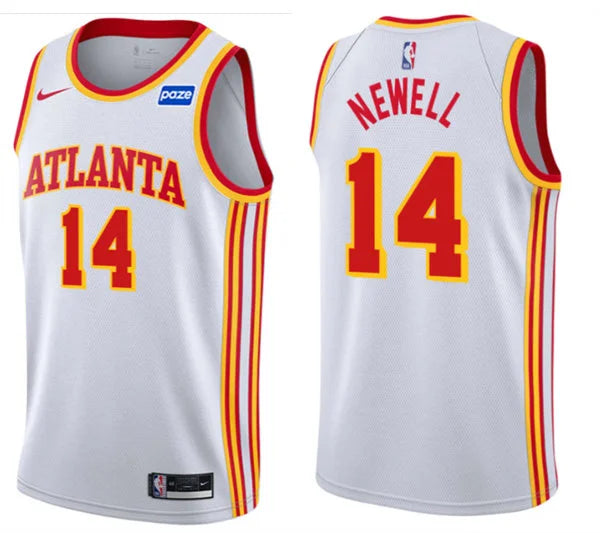 Mens Atlanta Hawks #14 Asa Newell White Association Edition Jersey