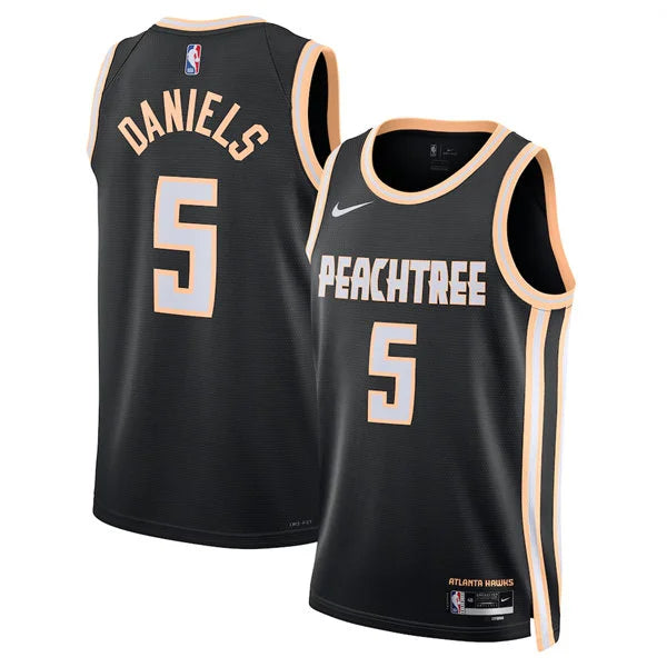 Mens Atlanta Hawks #5 Dyson Daniels Black 2025-26 City Edition Swingman Jersey