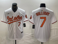 Men’s Baltimore Orioles Jackson Holliday #7 White Home Limited Jersey