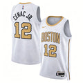 Mens Boston Celtics #12 Chris Cenac Jr.  2025-26 White City Edition Swingman Jersey