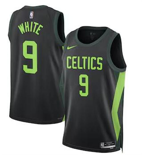 Mens Boston Celtics #9 Derrick White 2024-25 Black City Edition Jersey