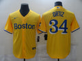Men’s Boston Red Sox David Ortiz #34 Yellow Baseball Jersey