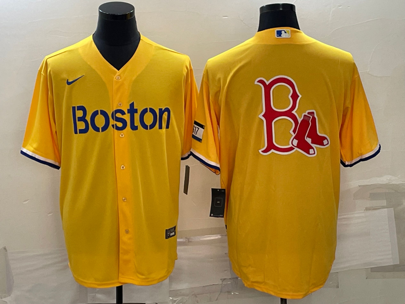 Men's Boston Red Sox Yellow Alternate Jersey