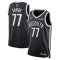 Mens Brooklyn Nets #77 Ben Saraf Nike Black Icon Edition Swingman Jersey