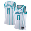 Men’s Charlotte Hornets #11 Ryan Kalkbrenner White Association Edition Swingman Jersey