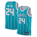 Men’s Charlotte Hornets #24 Brandon Miller Teal Icon Edition Swingman Jersey