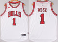 Men’s Chicago Bulls #1 Derrick Rose Revolution 30 Swingman 2015 White Jersey