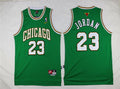 Men’s Chicago Bulls #23 Michael Jordan Revolution 30 Swingman Green With Gold Edge Jersey