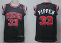 Men’s Chicago Bulls #33 Scottie Pippen Black With Chicago Swingman Jersey