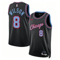 Mens Chicago Bulls #8 Caleb Wilson 2025-26 Black City Edition Swingman Jersey
