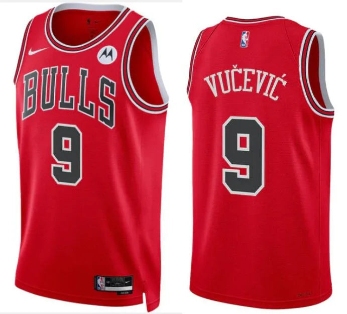 Mens Chicago Bulls #9 Nikola Vucevic Nike Red Icon Edition Swingman Jersey