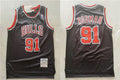 Men’s Chicago Bulls #91 Dennis Rodman  Black Mesh 1997-98 Mitchell & Ness Hardwood Classics Jersey