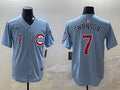 Men’s Chicago Cubs Dansby Swanson #7 Baby Blue 2nd Alternate Limited Jersey