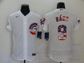 Men’s Chicago Cubs Javier Baez #9 White Stitched Jersey