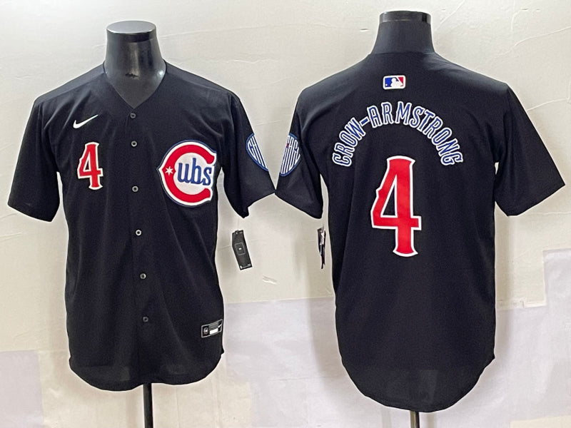 Men’s Chicago Cubs Pete Crow-Armstrong #4 Black Limited Jersey
