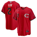 Men’s Cincinnati Reds #2 Gavin Lux Red 2026 City Connect Stitched Jersey