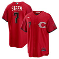 Men’s Cincinnati Reds #7 Spencer Steer Red 2026 City Connect Stitched Jersey