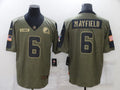 Men’s Cleveland Browns Baker Mayfield #6 Olive Jersey