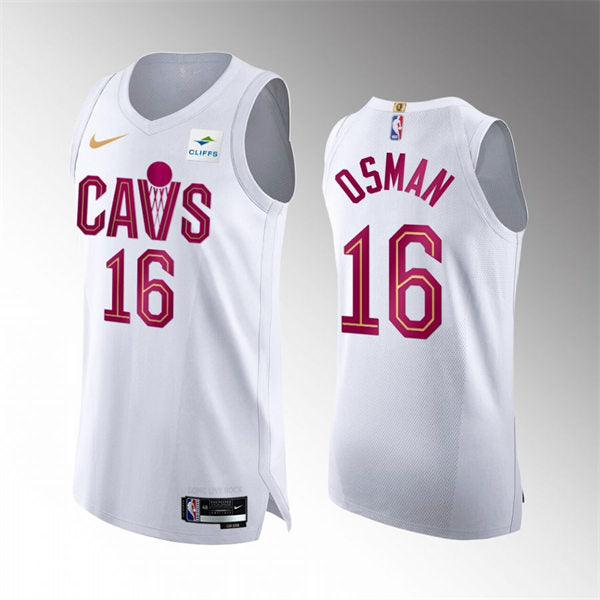 Mens Cleveland Cavaliers #16 Cedi Osman White 2022-23 Association Edition Jersey